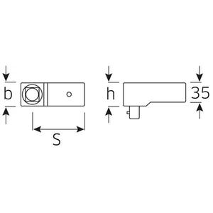 STAHLWILLE - 58240080 Herramienta de carcasa de accionamiento cuadrado 24,5x28mm-EAN 4018754109609 LLAVES DE TORQUE BITS - Product Image 2