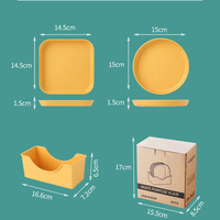 Assiettes de Table Multi-Usages en Plastique PP, Ensemble de 8 Pièces/Sets Très Vendues, Réutilisables, pour Os, Fruits, Collations, Dîner et Enfants, avec Base