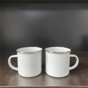 Blanco DIY espacios en blanco sublimación recubierta 11oz 12oz esmalte Camping estaño esmaltado sublimación taza para Happy <span class=keywords><strong>Camper</strong></span>-al aire libre - Product Image 2