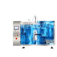 Machine de remplissage et de scellage entièrement automatique pour sachets préformés, idéale pour l'emballage de sauces liquides et de pâtes, compatible avec les sachets refermables en plastique de qualité alimentaire et les Doypacks.