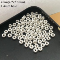Perles d'espacement rondes GP US en argent 925, perles rondes sans couture, perles d'espacement abacus, fabrication de bijoux permanents, vente en gros