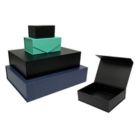 Caja de Regalo Plegable Magnética Negra Mate, Biodegradable y Reciclable, con Logotipo Personalizado de Lujo, para Ropa Grande