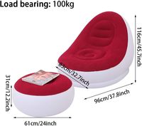 Grand siège de chaise longue pliable en PVC Canapé gigogne gonflable Canapé d'extérieur sectionnel paresseux