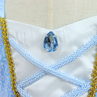 Großhandel Blue Princess Kleider für Kinder Mädchen TV & Film Kostüme mit Halskette Set Mädchen Pailletten kleid