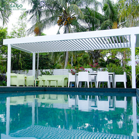 Pergola à lames orientables en aluminium pour l'extérieur, structure d'ombrage moderne et réglable pour la décoration de patio et de jardin