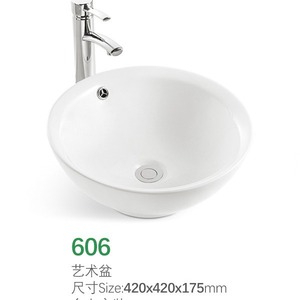 Lavabo sobre encimera redondo de cerámica de estilo nórdico Simple moderno Lavabo DE ARTE simple para baño de hotel o hogar - Product Image 2