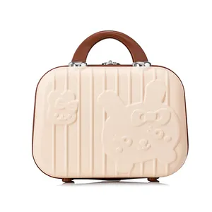 Custom 14-inch Mini ABS Luggage for girls and kids Scratch-proof storage Case Travel Makeup Bag