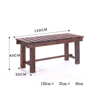 Banc à lattes en <span class=keywords><strong>bois</strong></span> de sapin carbonisé massif, assise imperméable pour jardin, entrée, salle de bain, intérieur, extérieur, mobilier de maison - Product Image 1