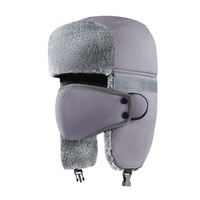 Gorro Ushanka Térmico de Invierno QJ OEM Personalizado con Tira Reflectante y Cubre Rostro, Gorro con Orejeras Forrado de Forro Polar para Exteriores