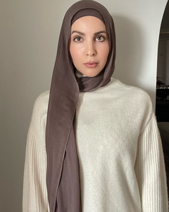 <span class=keywords><strong>Hijab</strong></span> personnalisé en modal musulman islamique de haute qualité avec casquette assortie pour femmes - Product Image 2