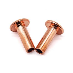Rivets semi-tubulaires en cuivre rouge, tête bombée, finition brillante, norme ISO, personnalisables pour la fixation de quincaillerie en cuir - Product Image 4
