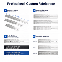 Grille de ventilation en aluminium usinée CNC sur mesure à fentes chevron pour armoire électrique industrielle, service OEM ODM