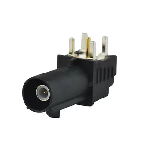 Fakra Connector SMB Male Plug PCB mount RA right angle RF connector Black Satellite Radio