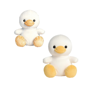 Peluche di Anatra Bianca Cartoonesca, Giocattoli di Anatra Gialla Imbottiti, Animali da Fattoria Morbidi, Bambole Personalizzabili con Logo Ricamato, Produzione ISO OEM ODM - Product Image 3