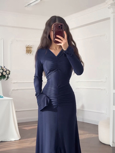 Ensemble Abaya Modeste en Polyester ODM avec Col Rond et Longueur Cheville pour Occasions Formelles et Soirées en Toutes Saisons - Product Image 2