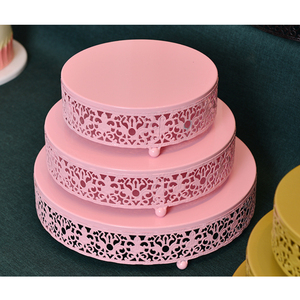 Supporto per torta all'ingrosso Set di supporti per torta rotondi in metallo Dessert Cupcake <span class=keywords><strong>pasticceria</strong></span> Candy Display Plate per matrimonio, evento, festa di compleanno - Product Image 3