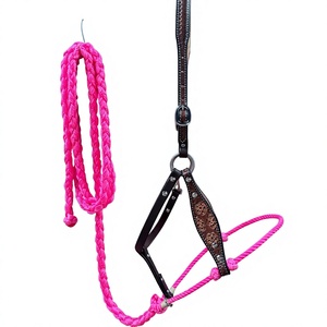 Laisse florale en cuir et corde, robuste et réglable, pour chevaux – Équipement équestre durable et personnalisé - Product Image 4