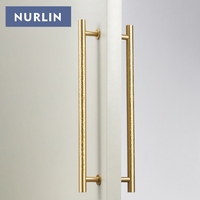 Poignée de porte en laiton Nurlin, fabriquée à la main, à motif martelé, pour porte d'entrée, installation simple ou double, pour appareils de cuisine