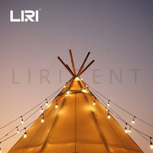 Grande tente <span class=keywords><strong>tipi</strong></span> en toile de bois imperméable pour événements et camping avec intérieur - Product Image 5