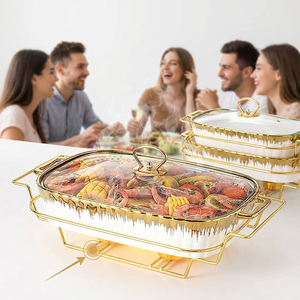 Casserole rectangulaire nordique en céramique à double anse, style luxe léger, vaisselle d'hôtel, pot à soupe créatif chauffant à la <span class=keywords><strong>bougie</strong></span> <span class=keywords><strong>pour</strong></span> usage domestique - Product Image 4