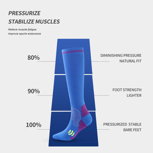 Chaussettes de compression unisexes pour la course à pied, les sports de plein air, en nylon, couleur unie, multicolores CY0026 - Product Image 5