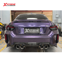 Diffuseur arrière en fibre de carbone sèche style CT V1 pour BMW G87 M2 Coupé – Kit carrosserie de mise à niveau avec lèvre de pare-chocs arrière et séparateur de spoiler