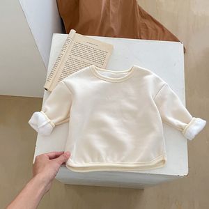 INS sonbahar ve kış 2025 bebek kız ve erkek çocuklar düz renk polar kazak kazak çok yönlü üst - Product Image 6