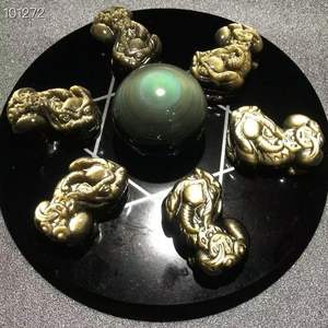 Obsidienne dorée naturelle de haute qualité Pi Xiu, faite à la main, nouvelle <span class=keywords><strong>formation</strong></span> chinoise à sept étoiles, pour souvenir, décoration, cadeau - Product Image 6