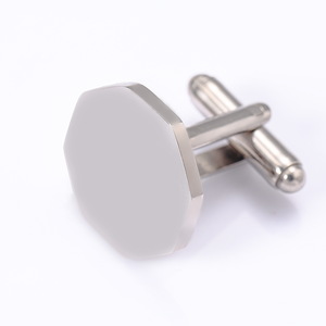 Ywyougang カスタマイズされたステンレス鋼八角形カフスボタンパーソナライズされた名前 DIY ブランクビジネス結婚記念日パーティー男性用 - Product Image 5