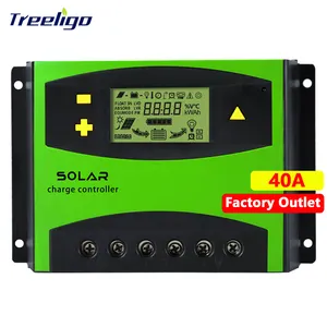 New Pwm Solar Charging Controller Battery Regulator 40amp Charge Controller 12V 24V Auto Dual USB LCD Display Load Discharger