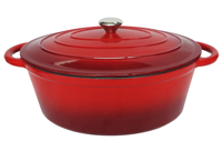 Cocotte en fonte émaillée extra large 7,5qt/9qt, grande capacité, ovale, qualité héritage pour les détaillants allemands