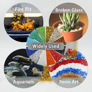 Haute Qualité Moderne Écologique Teal Lagoon Verre Broyé Coloré Cailloux De Verre Foyer Cheminée Fish Tank Jardin - Product Image 2