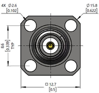Adaptador ZCOM 3.5(F)-3.5(F) Hembra a Hembra de 3.5 con Brida de 4 Orificios, Bajo VSWR, Baja Pérdida de Inserción, Conector Coaxial RF de CC-33GHz