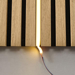 Bande lumineuse LED d'intérieur en polaire noire dure verte pour panneaux muraux acoustiques insonorisés en fibre de polyester et bois à lattes 3D 60x240 30X30 - Product Image 2