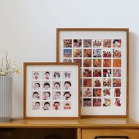 Cadre photo mural rectangulaire en bois massif à 48 grilles personnalisé pour la croissance des bébés et des enfants (Chine continentale)
