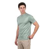 T-shirt Gingtto pour homme, coupe slim, respirant, en coton mercerisé, personnalisable