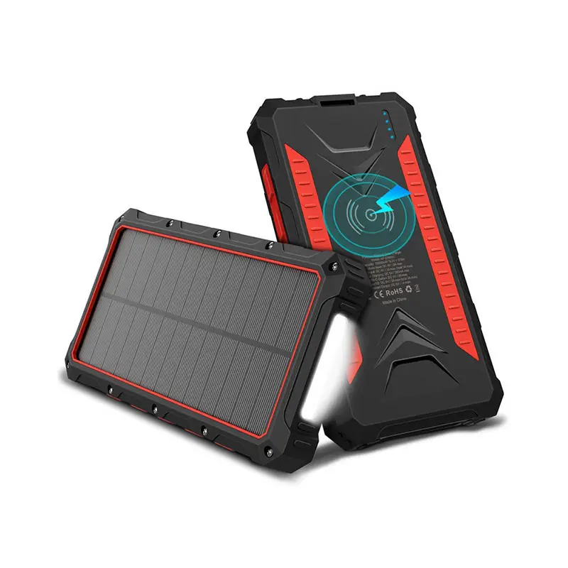 Tragbares Solar-Telefon ladegerät mit zwei LED-Taschenlampen mit 30000mAh Solar ladegerät