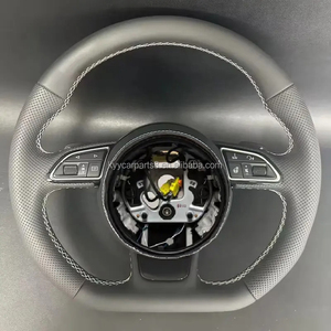 Volant sport en cuir chauffant à fond plat pour <span class=keywords><strong>Audi</strong></span> A6 A7 <span class=keywords><strong>C8</strong></span> S6 S7 <span class=keywords><strong>RS</strong></span> <span class=keywords><strong>6</strong></span> <span class=keywords><strong>RS</strong></span> 7 2019-2025, amélioré pour <span class=keywords><strong>Audi</strong></span> A7 <span class=keywords><strong>C8</strong></span> - Product Image 5