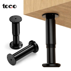 Accessoires <span class=keywords><strong>de</strong></span> quincaillerie <span class=keywords><strong>Pieds</strong></span> <span class=keywords><strong>de</strong></span> meubles en métal <span class=keywords><strong>Pieds</strong></span> ronds <span class=keywords><strong>de</strong></span> support <span class=keywords><strong>de</strong></span> <span class=keywords><strong>Table</strong></span> robustes à hauteur réglable rétractable noire - Product Image 1