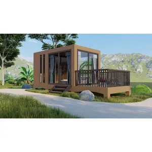 Camping de luxe modulaire personnalisé Centres de villégiature préfabriqués Cabine Appartement en bois Petite maison triangulaire