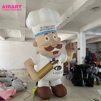Décoration de restaurant en plein air, chef gonflable, personnage de chef gonflable à des fins publicitaires