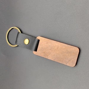 Recuerdo de madera tallado en madera llavero personalizado láser Logo grabado DIY llavero de madera en blanco - Product Image 2