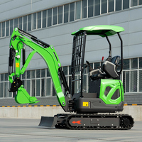 Mini Excavator 1.8 Ton Mesin Diesel EPA Euro 5 Bersertifikasi CE Dengan Kanopi Kabin Untuk Irigasi Pertanian Pembuatan Parit Track Karet