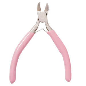 Pink Handle Diagonal Pliers 4.5 Inch Nickel Iron Alloy Smooth Jaw Slanted Mouth Jewelry Making Tools - Product Image 3