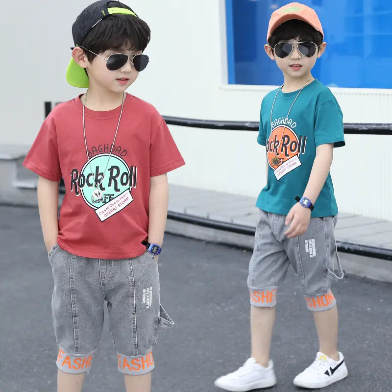 Wholesale Children's Wear boy Short Sleeve T Shirt+A Pair of Jeans Sport Sets Summer Kids New Summer Boys Clothes 3-12Y From m.alibaba.com