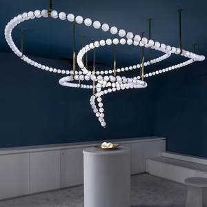 Ingresso principale personalizzato grandi lampadari a sfera di vetro personalizzati moderni luci a sospensione per <span class=keywords><strong>sala</strong></span> conferenze hotel con soffitto alto - Product Image 1
