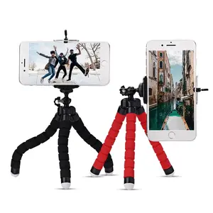 Klip dudukan ponsel, tongkat Selfie fleksibel Gorillapod Live Vlog kamera Video spons gurita Tripod berdiri Monopod pegangan ponsel