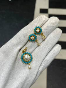Trending Brass Gold Plated Jaipuri Pearl Bridal <b>Necklace</b> Pendant <b>Set</b> | Traditional <b>Indian</b> Wedding Jewelry | Women's | OEM/ODM - Product Image 6