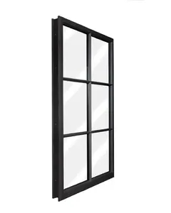 Classical Simple Steel Grill Window Fixed Wrought Iron Windows Customized Design With Lattice Bars