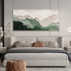 <span class=keywords><strong>Peinture</strong></span> murale texturée 3D grande taille, motif vague océanique, vert sauge <span class=keywords><strong>beige</strong></span>, style Wabi-Sabi, pour salon et décoration intérieure. - Product Image 6